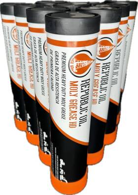 Eroem5210p Republic Oil Inch Elite 5% Moly #2 Grease 10x14oz High Temp Calcium Sulfonate