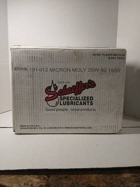 195r Schaeffer 744954007509 Schaeffers #191 Extra Zinc Micron Moly Racing Motor Oil 20w-50 -12 Quarts