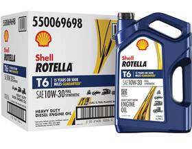 Shell 021400102644 Rotella T6 Full Synthetic 10w-30 Motor Oil 1 Gallon 3 Pack Shell 021400102644 Rotella T6 Full Synthetic 10w-30 Motor Oil 1 Gallon 3 Pack