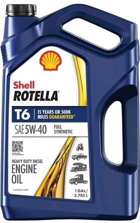 5w-40 Shell 629721679335 Rotella T6 Full Synthetic Diesel Engine Oil 1 Gallon
