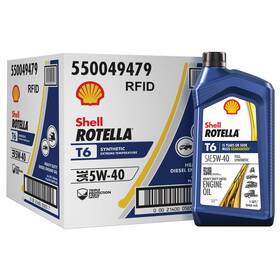Shell Rotella 021400058507 T6 Full Synthetic 5w-40 Diesel Engine Oil 1 Quart 6 Pack