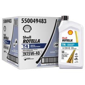 Shell Rotella 021400058538 T4 Triple Protection 15w-40 Motor Oil 1 Quart 6 Pack