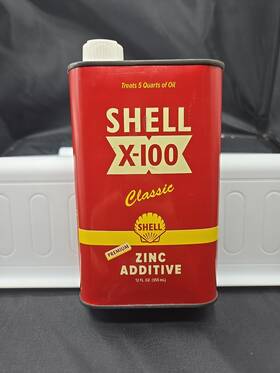 Shell Sh-39701-06 Vintage X-100 Classic Premium Zinc Additive Container Empty And Cleaned