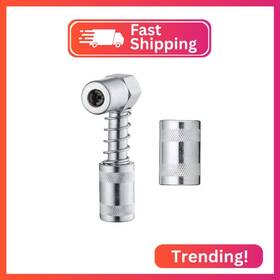 573b188 Slippery Pete 90 Degree Grease Coupler Snaps On To Fittings In Tight Spac