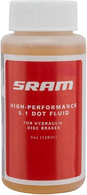 Ps8017000 Sram 5.1 Dot Hydraulic Brake Fluid 4 Oz Yellow