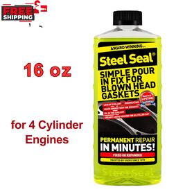 Steel Seal 445039374334 Head Gasket Sealer For 4 Cylinder Engines Fix Repair - 16 Oz
