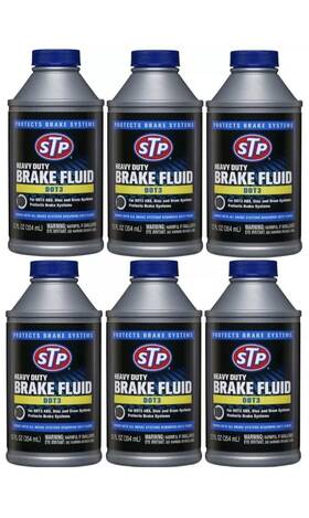 Stp 071153002326 Heavy Duty Brake Fluid Dot3 6 Pack 12 Fl Oz Abs Disc Drum New