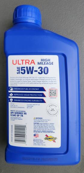 Sunoco 721042 12 Pack Ultra Premium High-mileage Sae 5w-30 Motor Oil