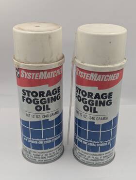 174995 Systematched Johnson Evinrude Storage Fogging Oil Fluid Lot 2 Cans Used