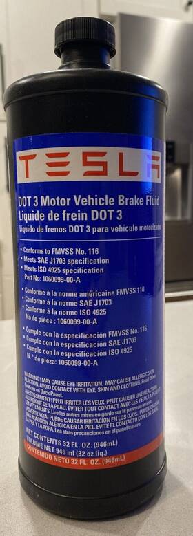 1060099-00-a Tesla Dot 3 Motor Vehicle Brake Fluid 1 Quart