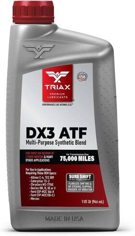 Triax 852771008040 Dx3 Atf - Compatible With Most Gm Dexron Iii And Ford Mercon 1 Qt