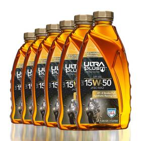 Ultra1plus Ufs15504tsnma2-6l Sae 15w-50 Full Synthetic 4t Engine Oil Api Sn Jaso Ma2 6 Pack L
