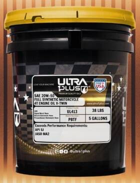 Ufs20504tvtp Ultra1plus 20w-50 Full Synthetic V-twin 4t Engine Oil Api Sj Jaso Ma2 5 Gallon