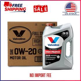 881168-cs Valvoline Full Synthetic High Mileage 0w-20 Motor Oil 5 Quart Case Of 3