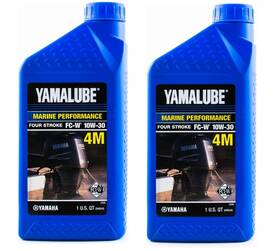 Lub-10w30-fc-12 Yamaha Motor Yamalube Marine 4m Mineral Based 4-stroke Outboard Engine 2 Quarts
