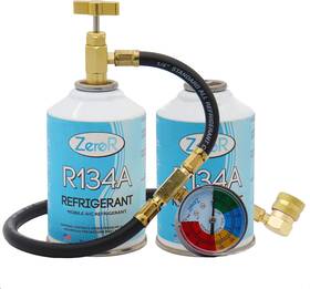 Gr134tok Zeror Ac Refrigerant Kit 24oz Of R134a Can Tap And Gauge 2 Cans For Gr134tok Zeror Ac Refrigerant Kit 24oz Of R134a Can Tap And Gauge 2 Cans For