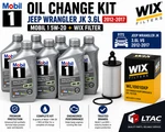 Oil Change Kit Jeep Wrangler Jk 3.6L 2012-2017 Mobil 5W-20 + Wix Filter. Fixed Price $104.95.