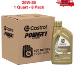 Castrol POWER1 V-twin 20W-50 Full Synthetic Motorcycle Oil, Quart, Pack Of 6. Fixed Price $87.27.