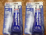 (2 Pack) Cyclo C953 Ultraweld Clear Silicone Gasket Maker 3OZ Adhesive & Sealant. Fixed Price $15.00.