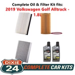 2019 Volkswagen Golf Alltrack 1.8L Complete Oil, Air & Cabin Filter Kit (5W-40). Fixed Price $110.95.