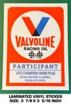 Valvoline Participant 1975 Champion Spark Plugs Racing Classic-road Atlanta. Fixed Price $9.42.