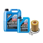6L Liqui Moly Longtime High Tech 5W-30 Mann Oil Change Kit For Mercedes L4 2.0L. Fixed Price $73.95.