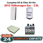2012 Volkswagen Eos 2.0L Complete Oil, Air & Cabin Filter Kit (5W-30). Fixed Price $142.95.