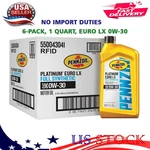 Pennzoil Platinum Euro Lx Full Synthetic 0W-30 Motor Oil, 1 Quart (6 Pack). Fixed Price $59.99.