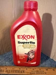 Exxon Superflo 10W-40 High Performance Motor Oil. Quart. Red Bottle. Fixed Price $24.99.