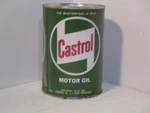 Castrol Motor Oil, Oils Inc. 1 Quart, Folded Seam. Fixed Price $50.00.