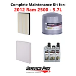 2012 Ram 2500 5.7L Complete Cabin, Air & Oil Filter Kit (5W-20). Fixed Price $115.95.