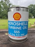Vintage Aeroshell Turbine 555 Aircraft Oil Quart All Metal Can Full. Fixed Price $39.95.
