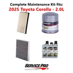 2025 Toyota Corolla 2.0L Complete Air, Oil & Cabin Filter Kit (0W-16). Fixed Price $90.95.