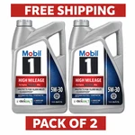 Pack Of 2-MOBIL 1 High Mileage 5W-30 Full Synthetic Motor Oil, Quart. Fixed Price $49.94.