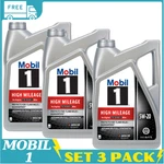 Set 3 Pack Mobil 1 High Mileage 5W-20 Full Synthetic Motor Oil Qt. Fixed Price $82.21.