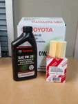 Genuine Toyota 0W20 Motor Oil 5 Quarts Filter Change RAV4 Camry. Fixed Price $47.49.