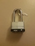 Roadpro RPLS-50L 50MM Laminated Steel Padlock With Bumper Guard 2 Shackle Keys. Fixed Price $10.50.