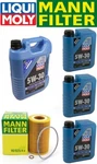 Bmw X5 01-06 E53 3.0L M54 Oil Change Kit W/liquimoly 5W-30+MANN Filter HU925/X. Fixed Price $122.48.