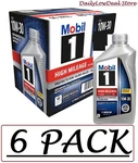 6 Pack Mobil High Mileage Full Synthetic Motor Oil 10W-30, (total Qt). Fixed Price $54.72.