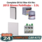 2013 Nissan Pathfinder 3.5L Complete Cabin, Air & Oil Filter Kit (5W-30). Fixed Price $82.95.