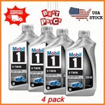 New 4 Pack Mobil 1 V-twin Full Synthetic Motorcycle Oil 20W-50, Quart Freeship. Fixed Price $40.30.