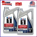 2 Pack, Mobil 1 High Mileage Full Synthetic Motor Oil 5W-30, Quart. Fixed Price $47.50.