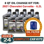 Fits: 2021 Chevrolet Corvette 6.2L 6,000 Mile Synthetic Oil & Filter Kit (0W-40). Fixed Price $130.95.