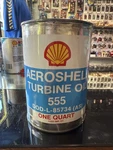 Vintage Aeroshell Turbine Oil 555 Can Full Aviation Petroli Dented. Fixed Price $94.51.