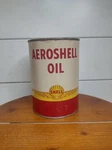 Vintage Full Nos Aeroshell Motor Oil Quart Can Metal Aviation Wings Clean. Fixed Price $215.00.