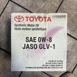 6 Genuine Toyota Sae 0W-8 GLV-1 Synthetic Motor Oil 00279-08QTE-01. Fixed Price $79.00.