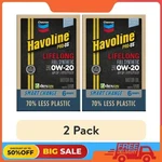 (2 Pack) Chevron Havoline Lifelong 0W-20 Full Synthetic Motor Oil, 6 Quarts. Fixed Price $53.71.