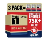 Mobil 1 High Mileage Full Synthetic Motor Oil 5W-30, Quart (pack Of 3). Fixed Price $110.88.