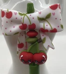 Beaded Pen.super Cute Large Print Bow On Red And Green Beads,cherry. Fixed Price $6.50.