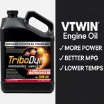 Tribodyn Patented Ceramic 20W-50 Full Synthetic V-twin Motorcycle Oil 1 Gallon. Fixed Price $67.99.